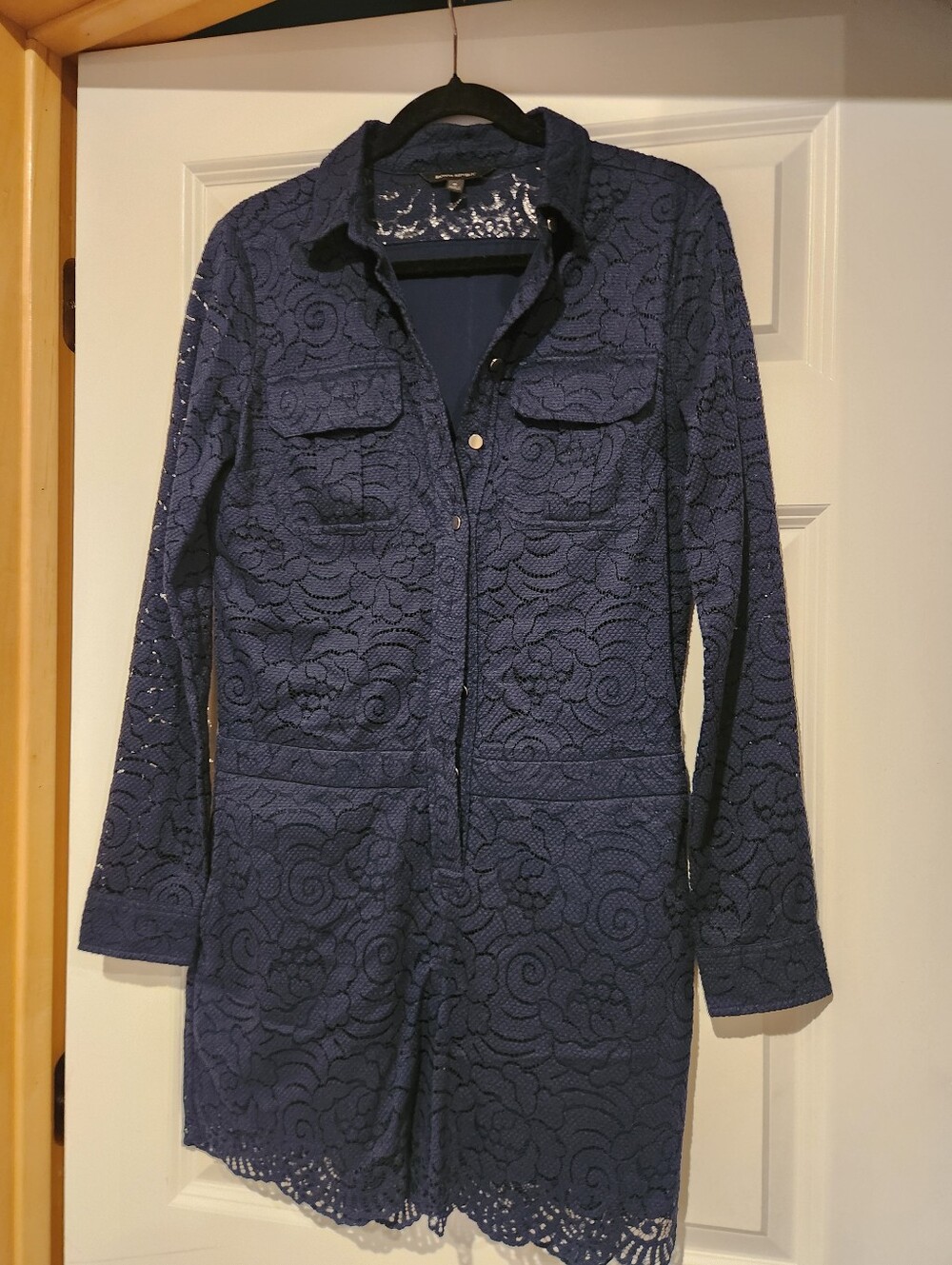 Banana Republic Navy Blue Lace Romper Jumpsuit, Size 6